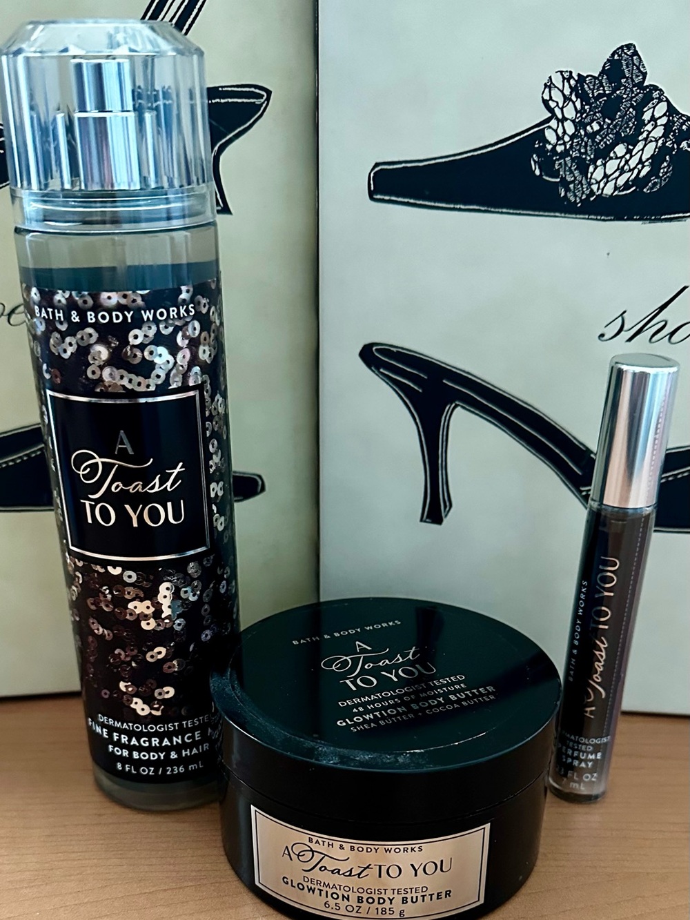 Bath & Body  A Toast To You  Set Fine Fragrance Mist, Body Butter, Perfume Spray